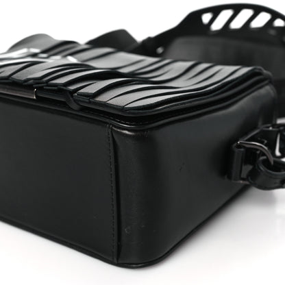Off-White Calfskin Fringe Binder Clip Bag Black White 8 of 9