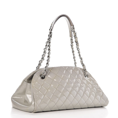 Chanel Patent Quilted Medium Just Mademoiselle Grey 3 of 13