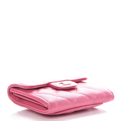 Chanel Caviar Quilted Flap Card Holder Wallet Pink 4 of 11
