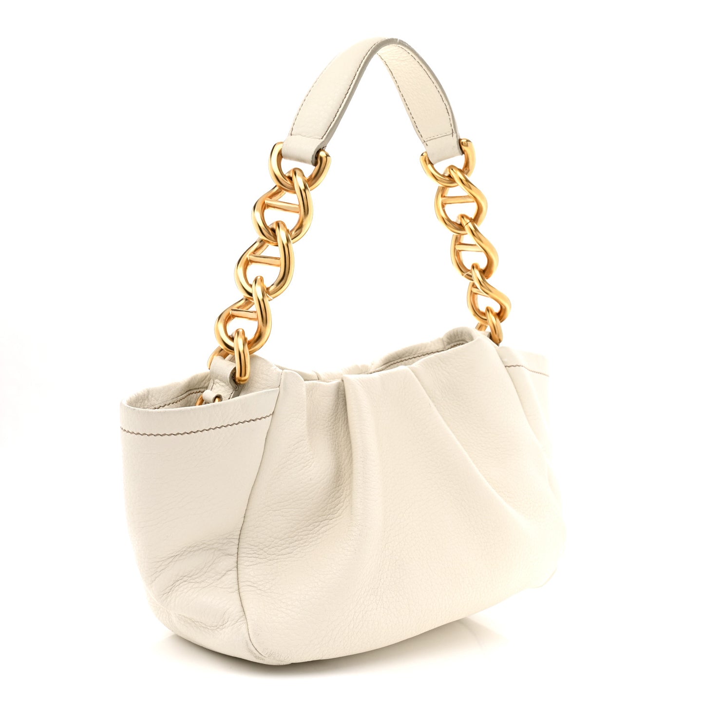 Cervo Pleats Small Shoulder Bag Talco