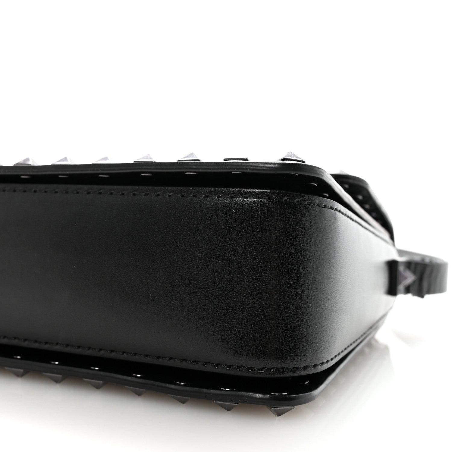 Valentino Garavani Smooth Calfskin Enamel Tonal Rockstud23 Shoulder Bag Black 9 of 9