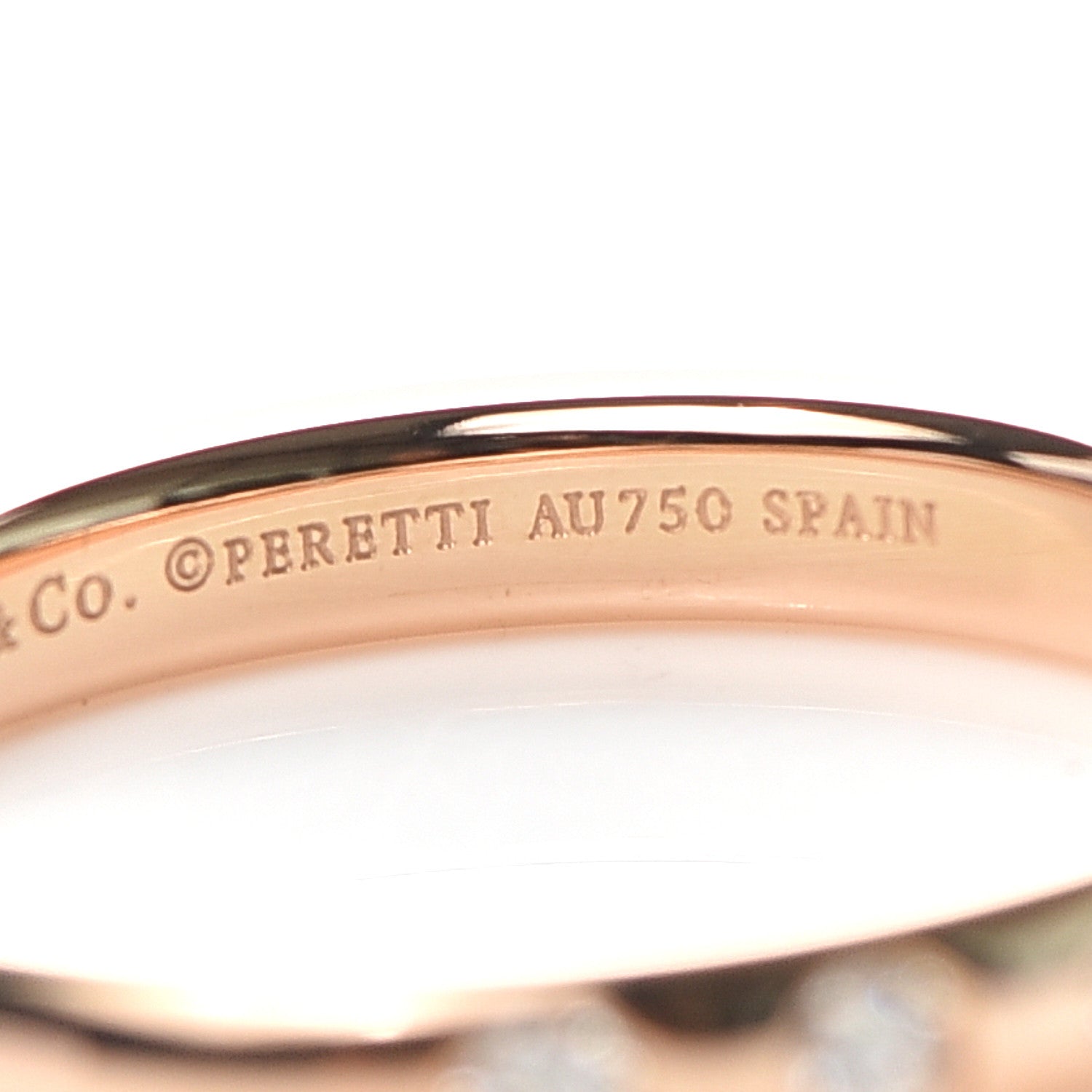 Tiffany 18K Rose Gold Diamond Stacking Band Ring 49 5 5 of 6