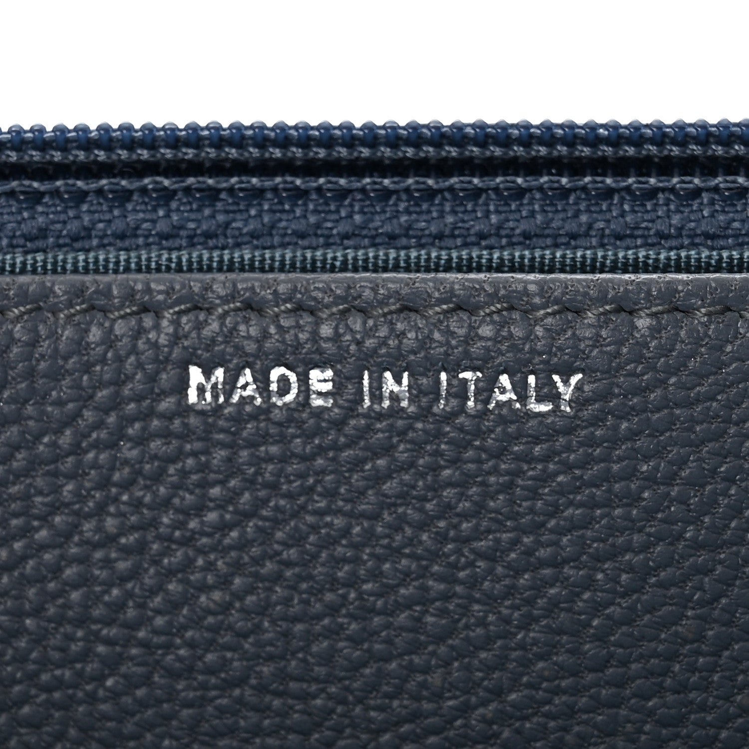 Chanel Goatskin Embossed Wallet On Chain WOC Blue 7 of 13