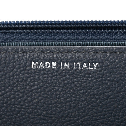 Chanel Goatskin Embossed Wallet On Chain WOC Blue 7 of 13