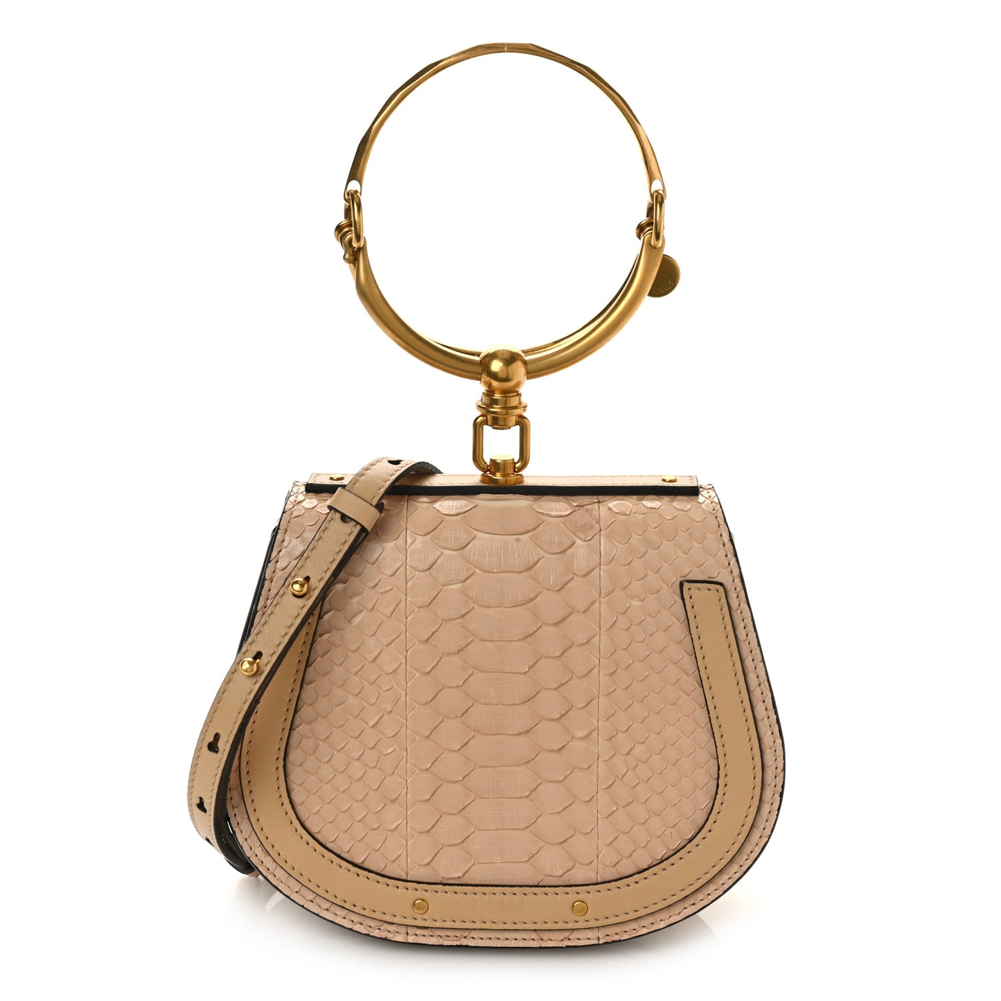 Python Small Nile Bracelet Bag Pearl Beige