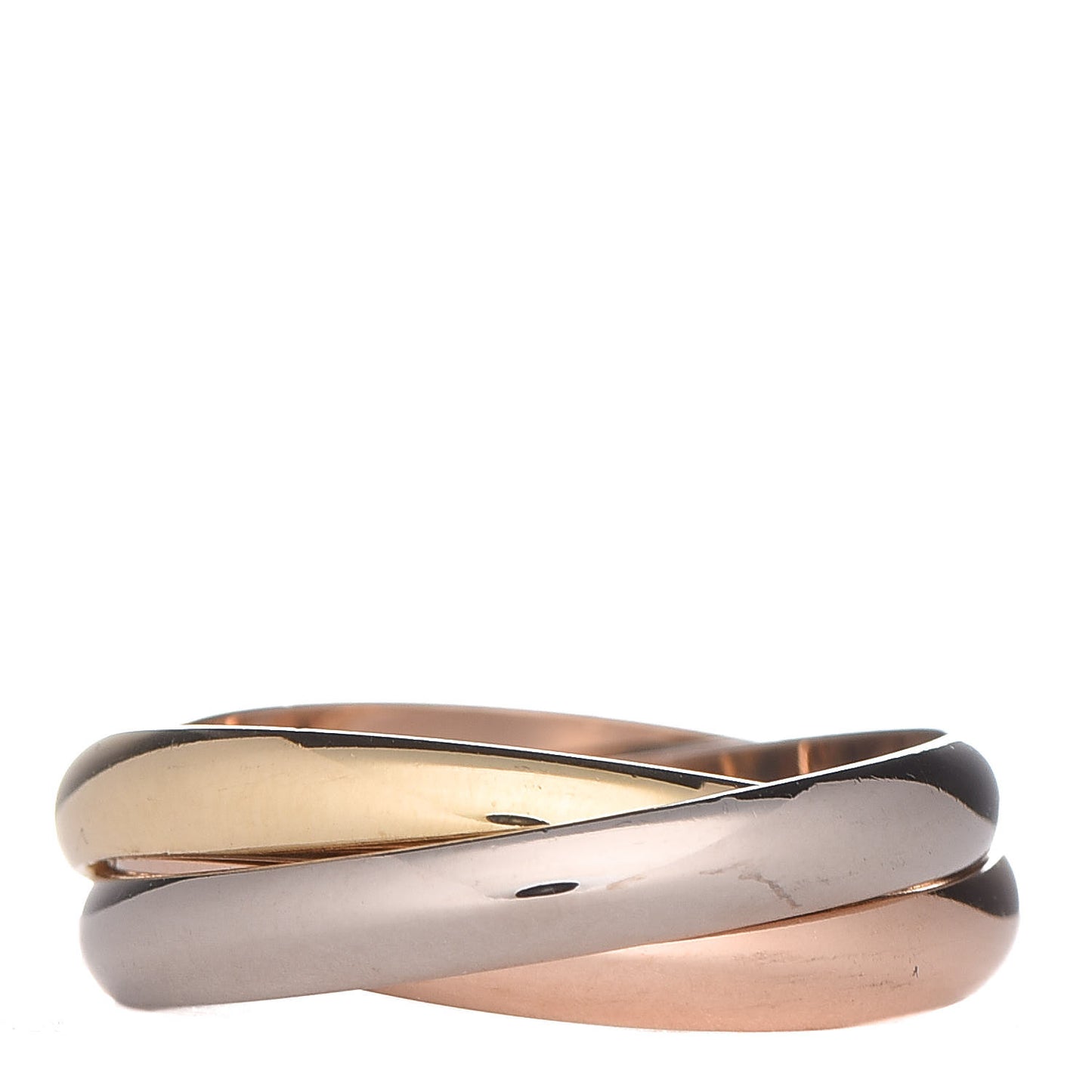 18K Pink Yellow White Gold Small Trinity Ring 53 6.25