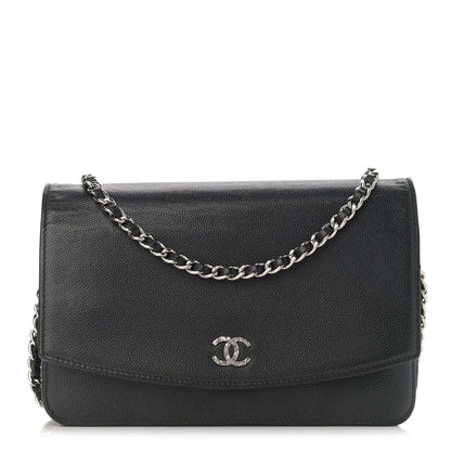 Chanel Caviar Sevruga Wallet On Chain WOC Black 1 of 13