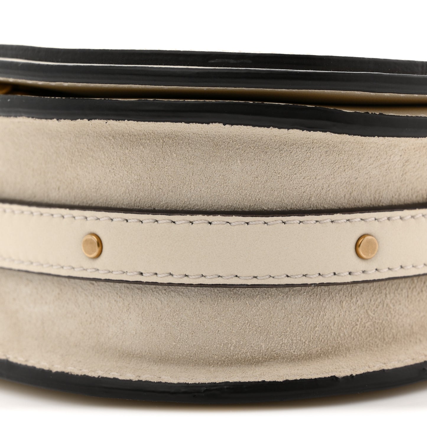 Calfskin Suede Small Nile Bracelet Bag Off White