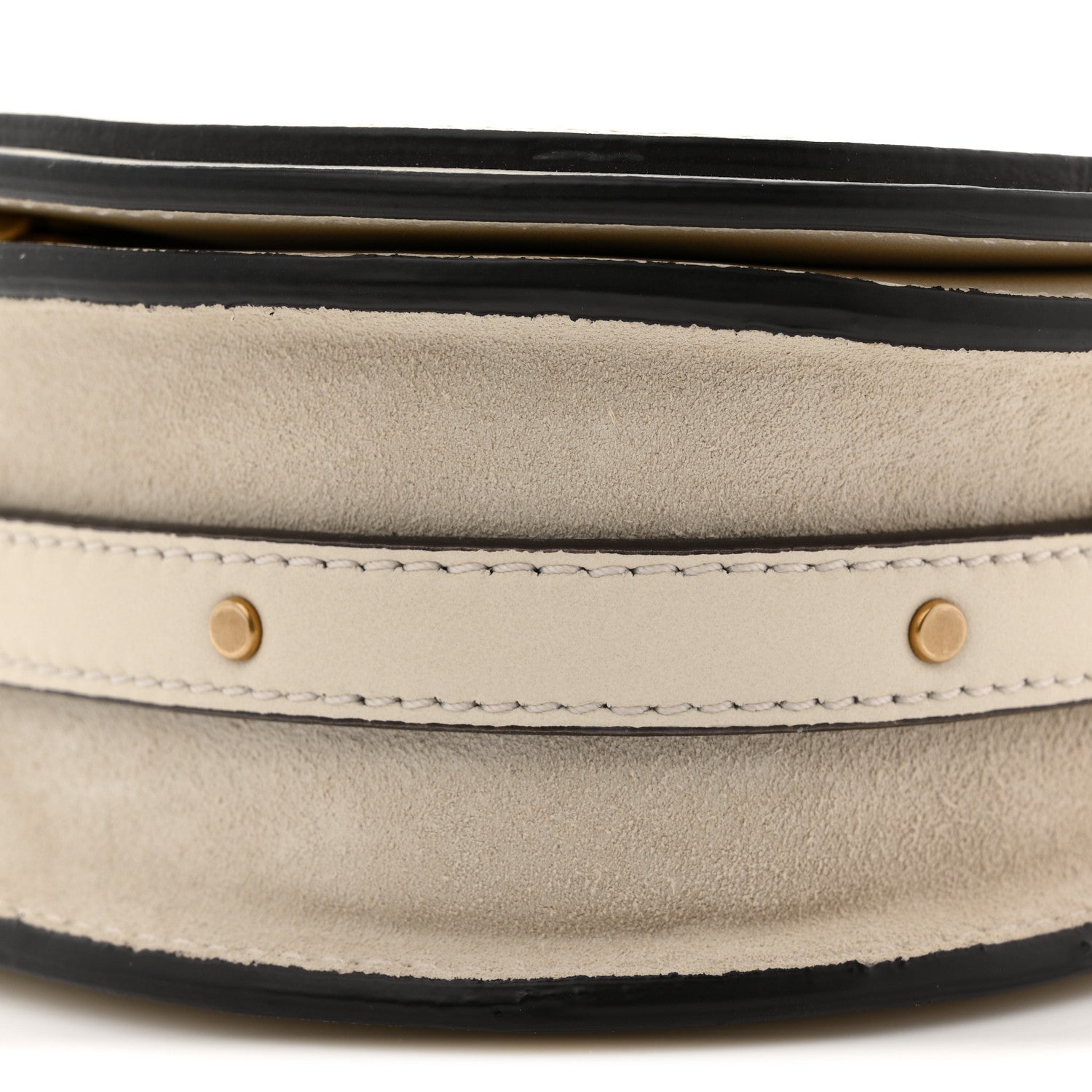 Chloe Calfskin Suede Small Nile Bracelet Bag Off White 10 of 11