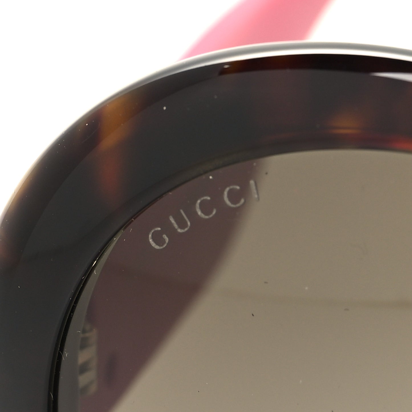 Acetate Round GG0101S Glitter Sunglasses Havana Pink