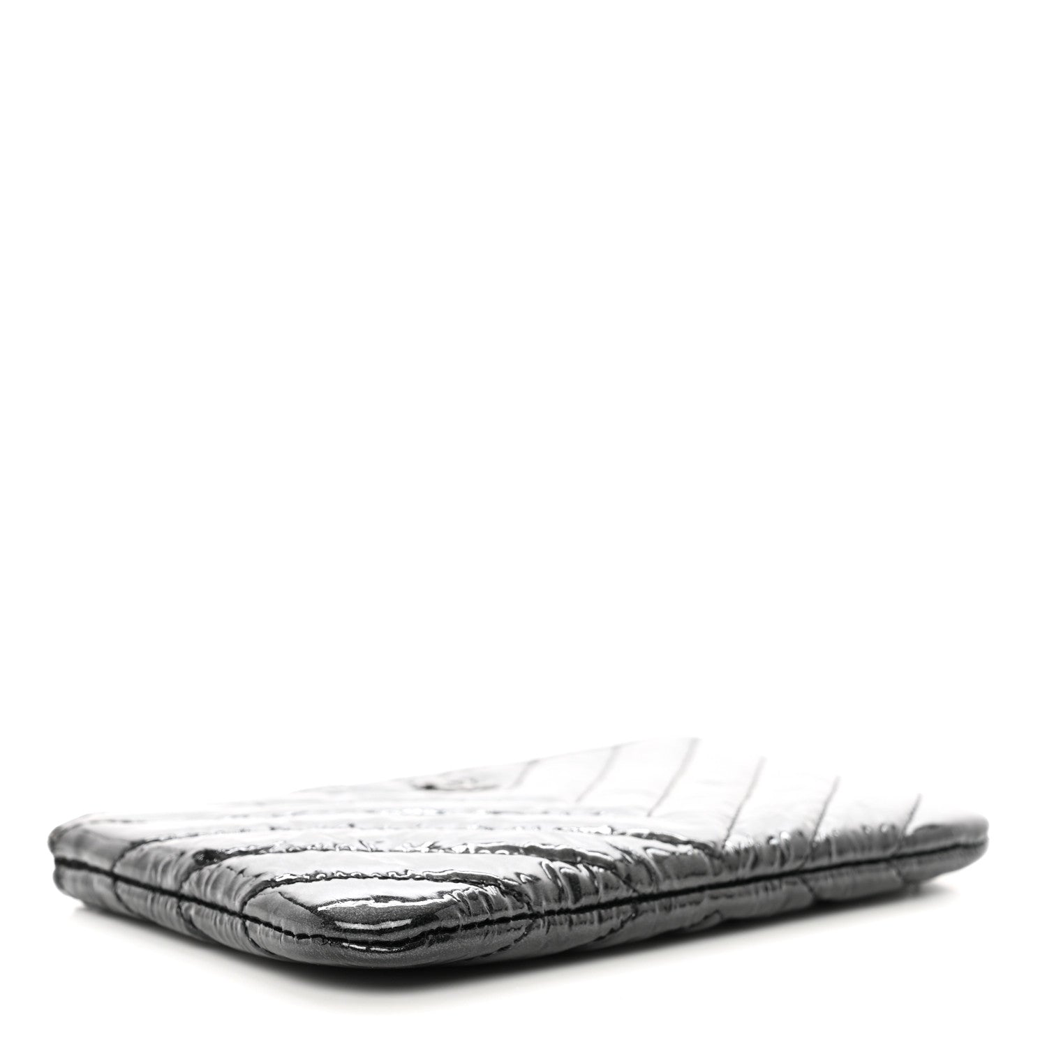 Chanel Patent Chevron Quilted Small Reissue Cosmetic Case So Black 4 of 7