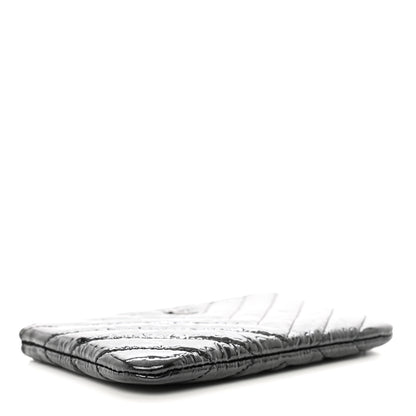 Chanel Patent Chevron Quilted Small Reissue Cosmetic Case So Black 4 of 7