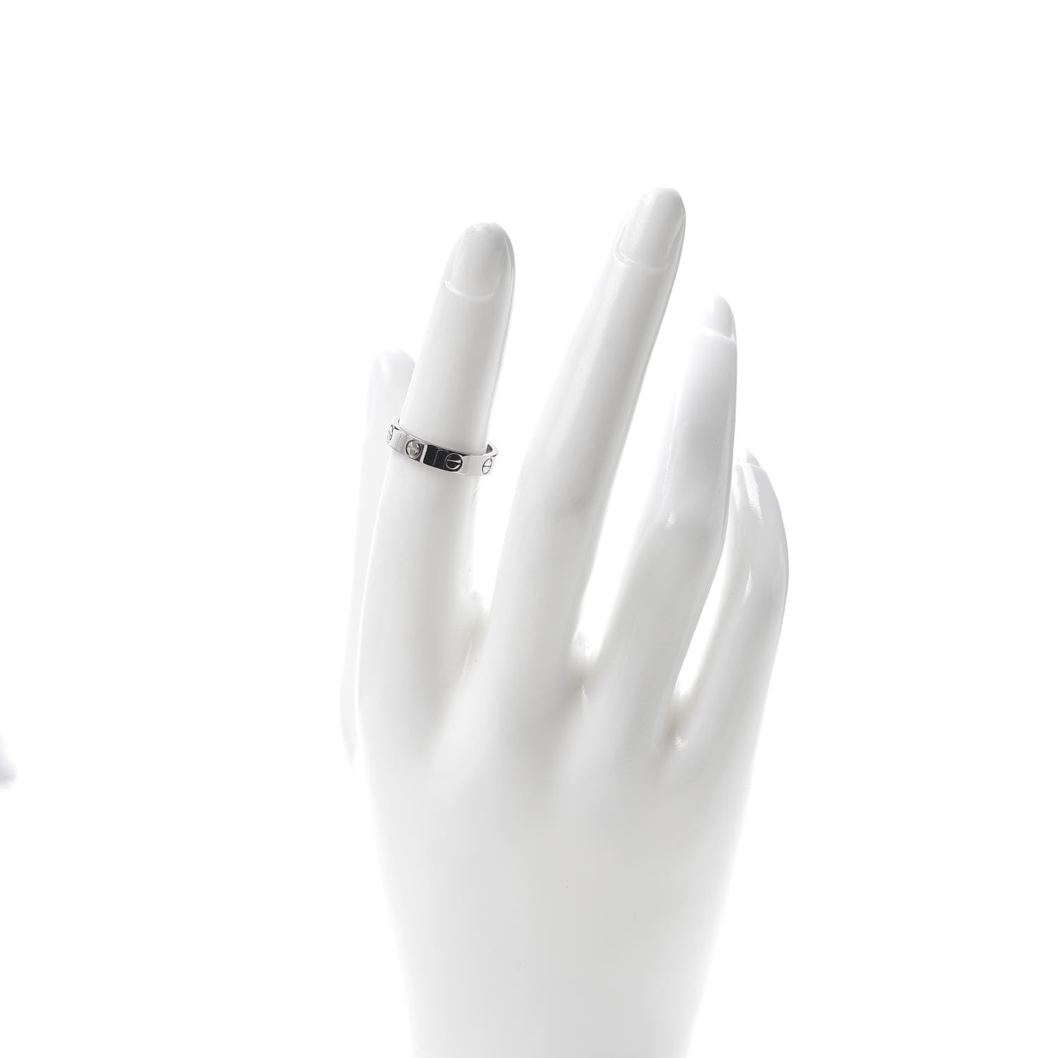 Cartier 18K White Gold 3.5mm LOVE Wedding Band Ring 50 5.25 2 of 4