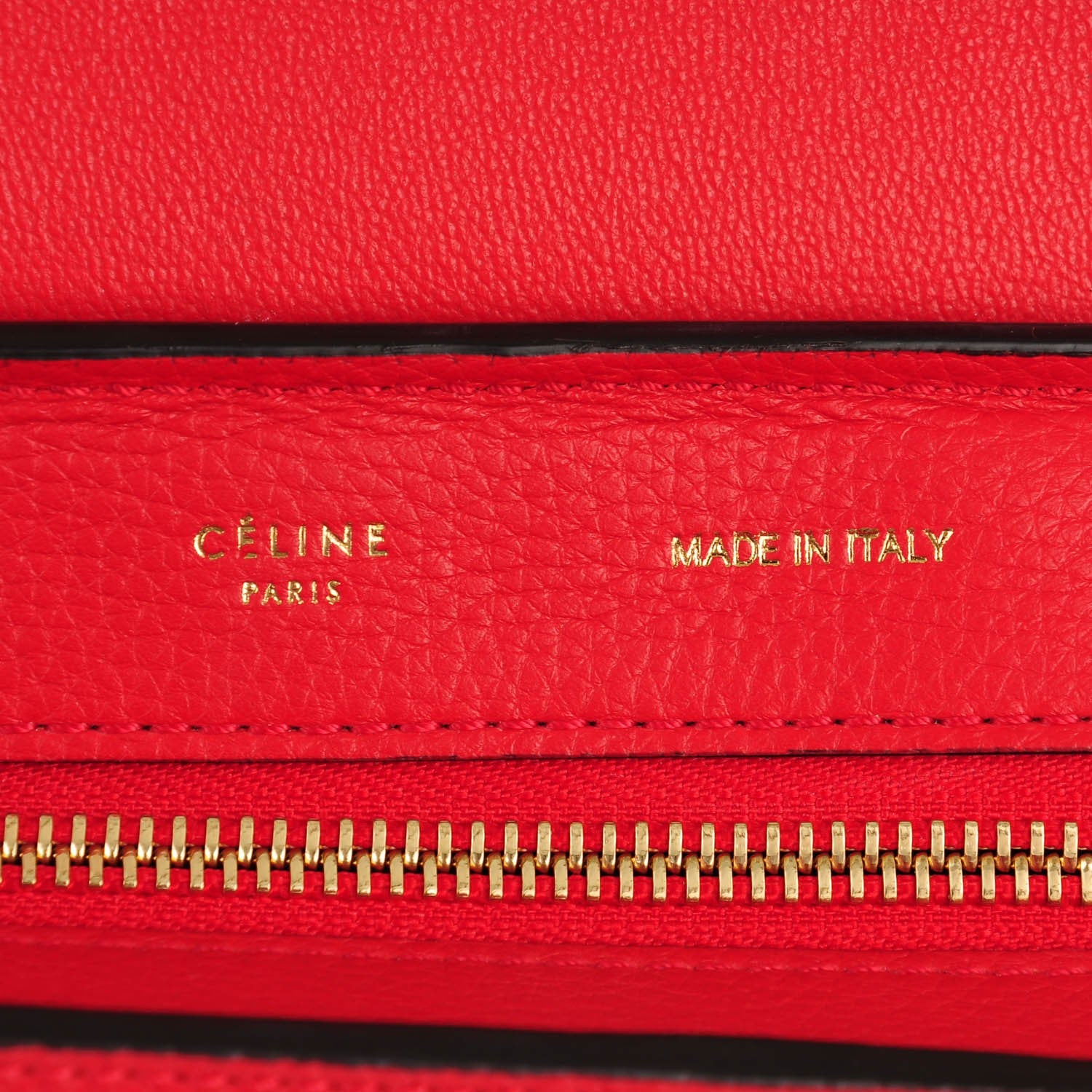 Celine Drummed Calfskin Suede Small Trapeze Coquelicot 6 of 7