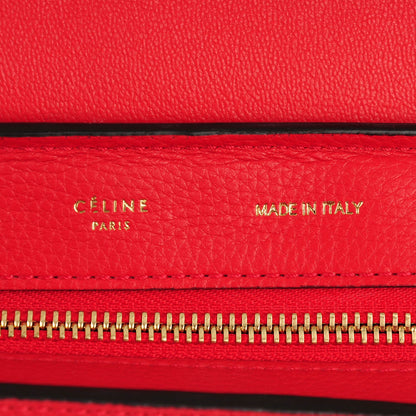 Celine Drummed Calfskin Suede Small Trapeze Coquelicot 6 of 7