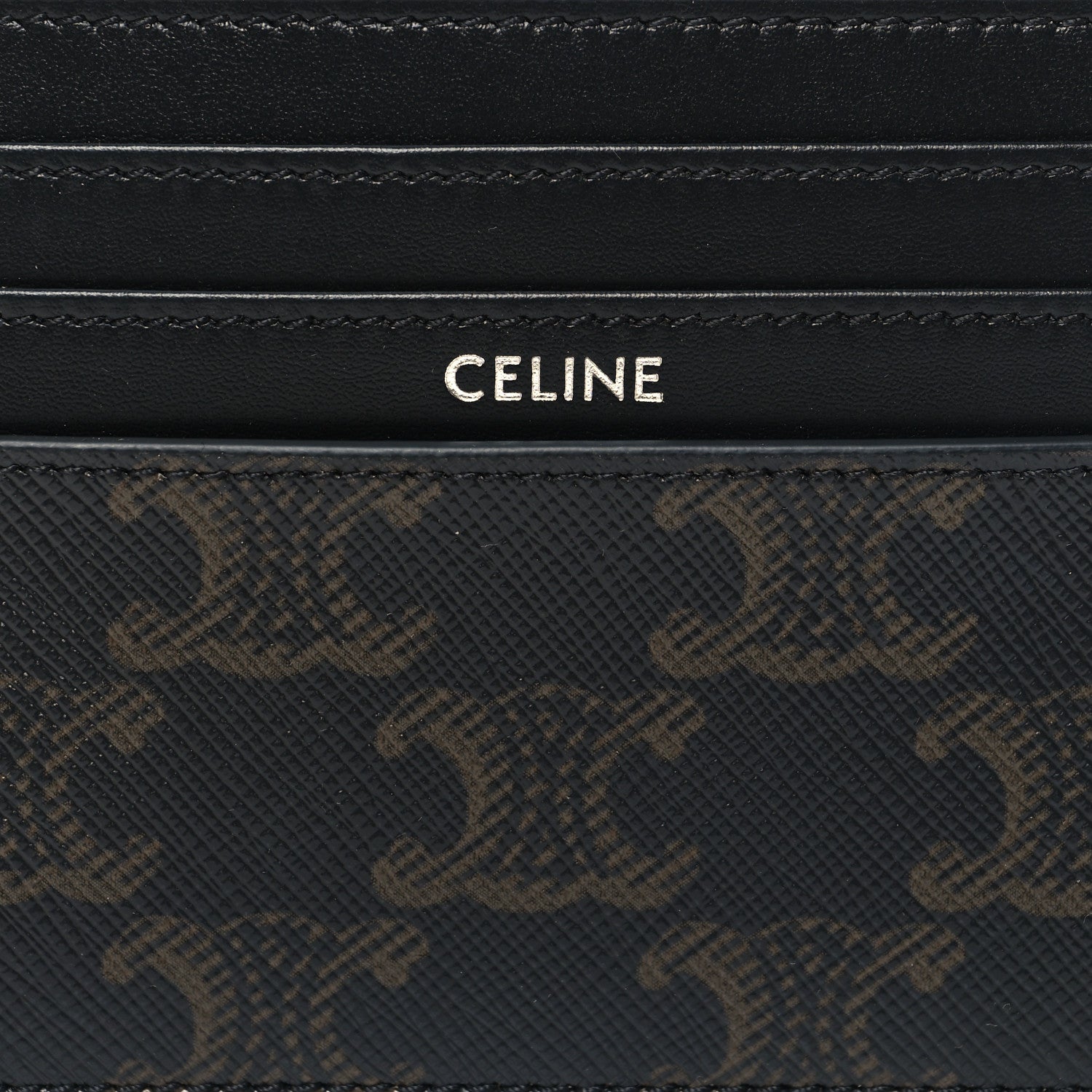 Celine Triomphe Canvas Card Holder Tan 8 of 9