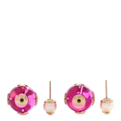 Christian Dior Resin Pearl Dior Tribales Earrings Gold White Transparent Rani Pink 3 of 7