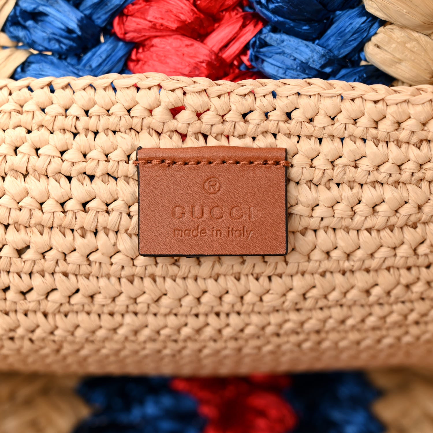 Gucci Raffia Effect Interlocking G Tote Bag Beige 6 of 11