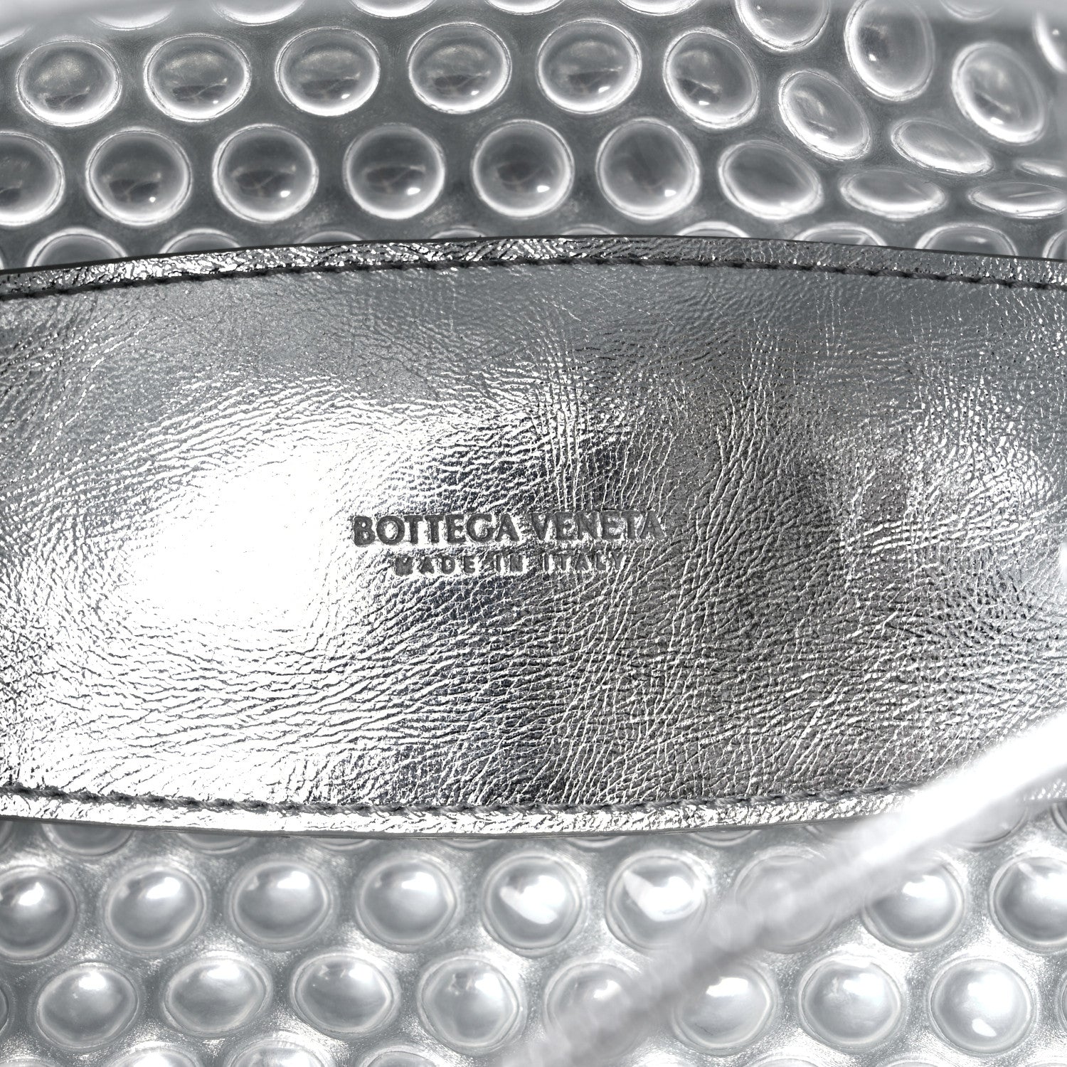 Bottega Veneta Metallic Fabric Bubble Wrap The Mini Pouch Silver 6 of 9