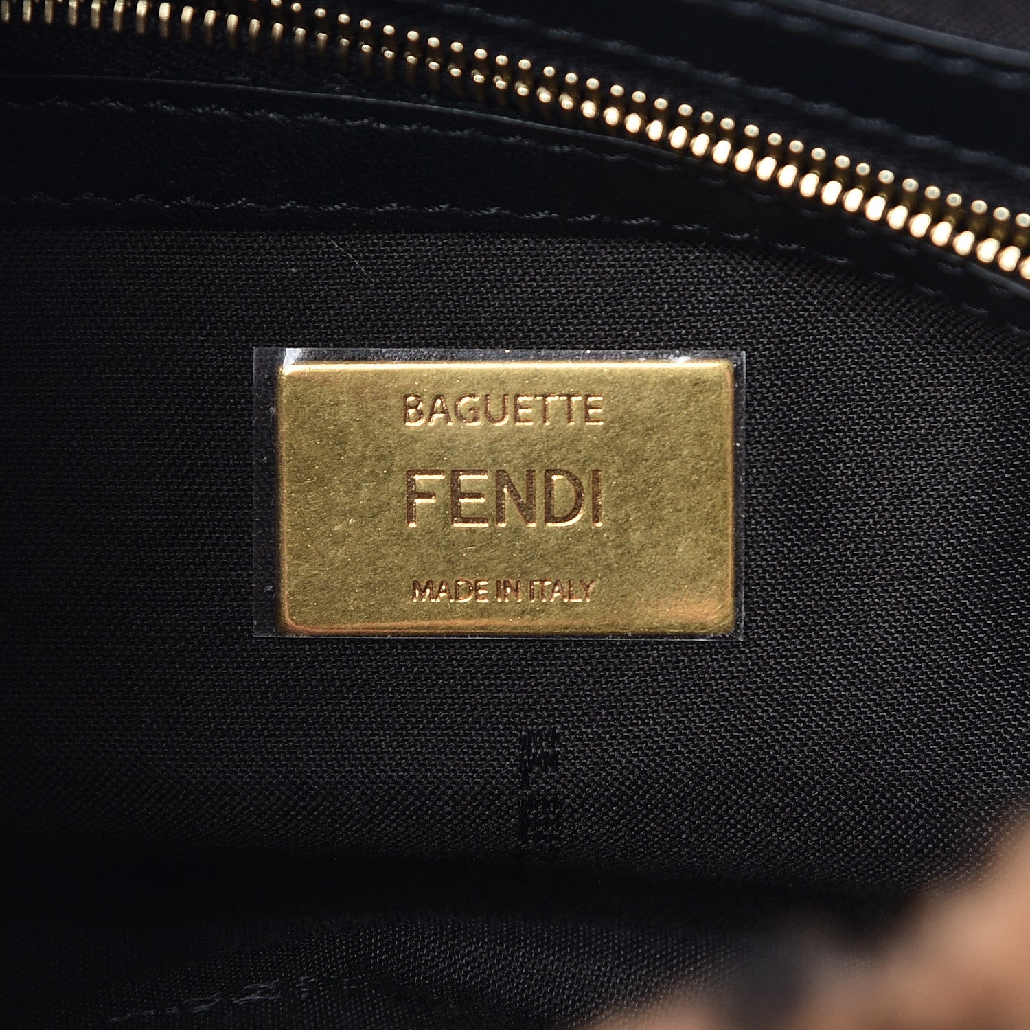 Fendi Shearling Vitello Dolce Macro FF 1974 Baguette Tobacco Black 7 of 11