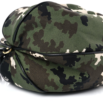 Miu Miu Canvas Calfskin Camo Print Drawstring Bucket Bag 8 of 9