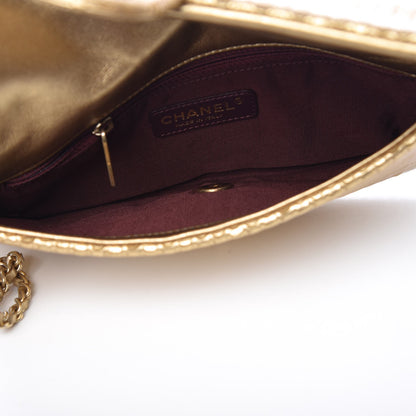 Chanel Metallic Lambskin Laser Cut Wristlet Gold 5 of 7