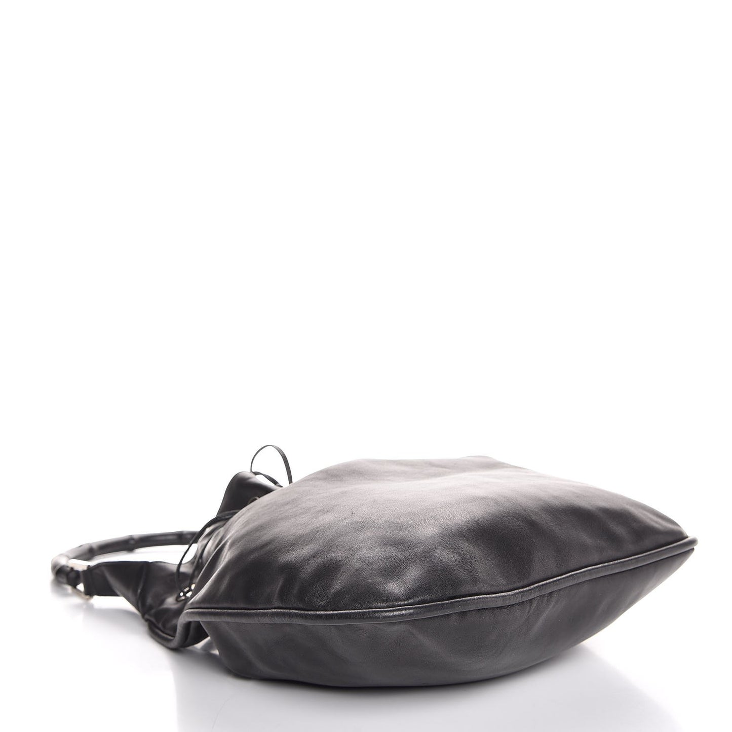 Calfskin Bamboo Top Handle Bag Black