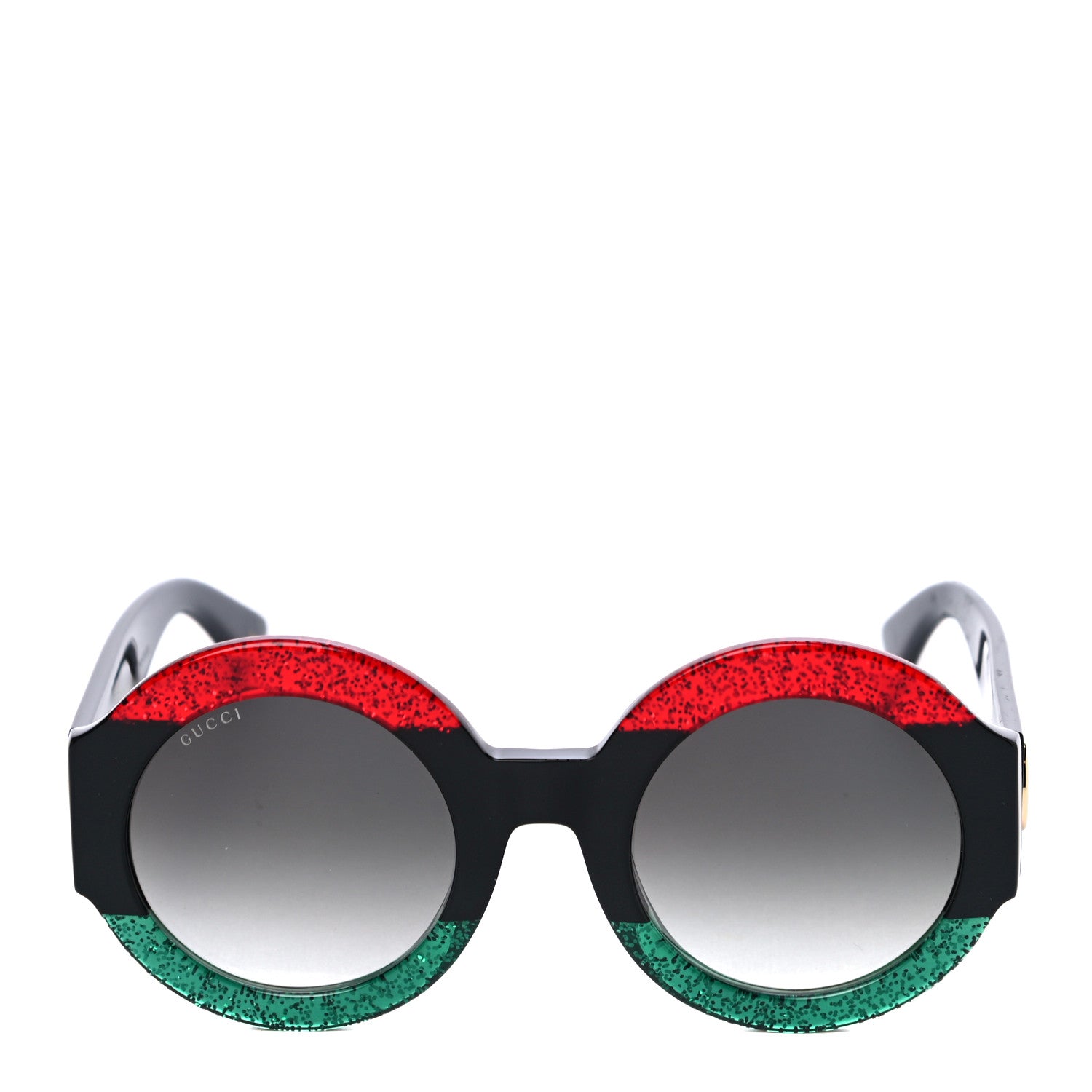 Gucci Acetate Round GG0084S Sunglasses Black Red Green 4 of 8