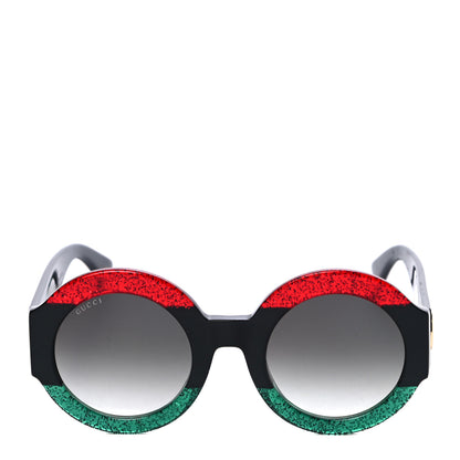 Gucci Acetate Round GG0084S Sunglasses Black Red Green 4 of 8