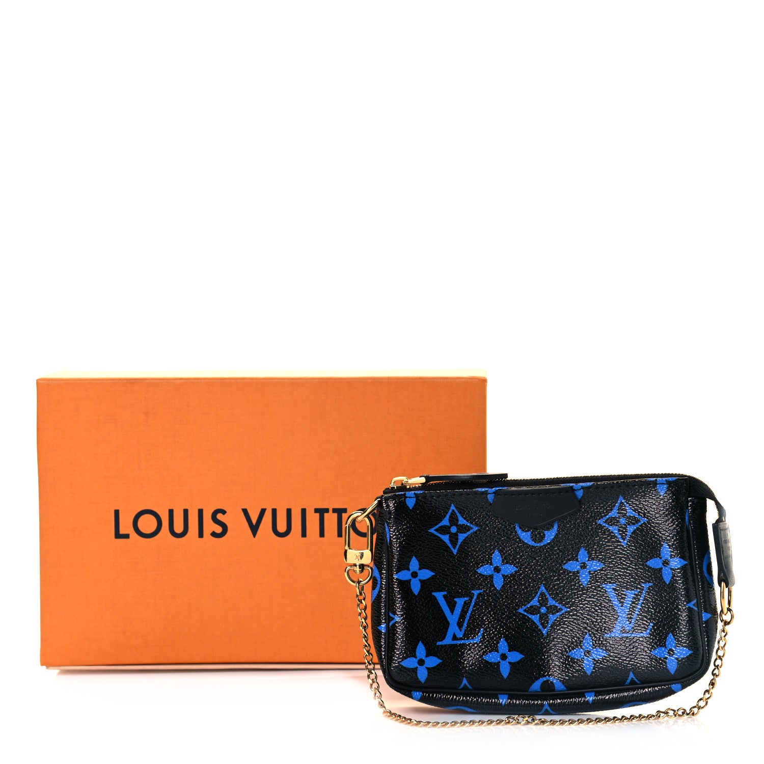 Louis Vuitton Colored Monogram Mini Pochette Accessories Blue Black 9 of 9