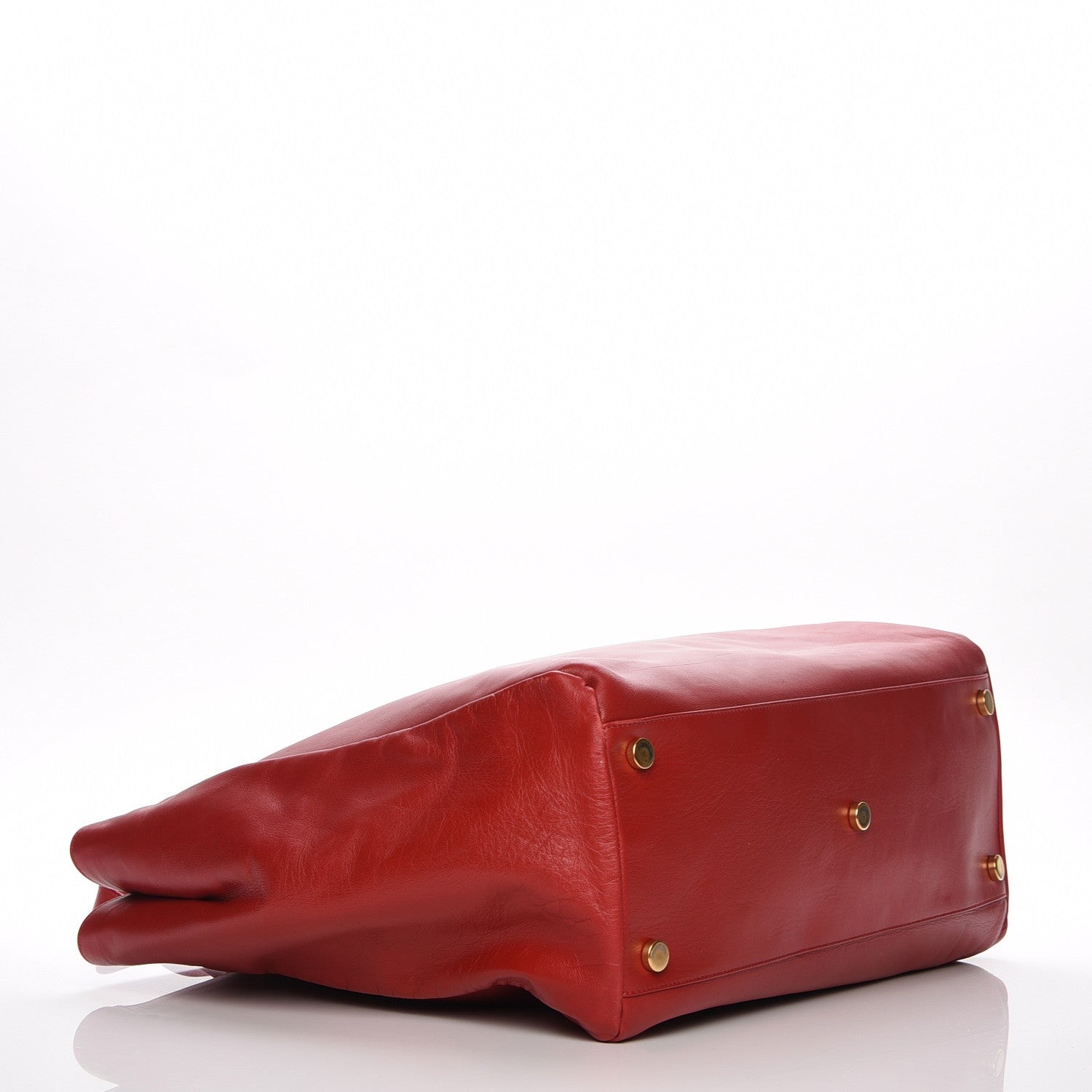 Saint Laurent Calfskin Suede Reversible East West Shopper Tote Rouge Orient 5 of 10
