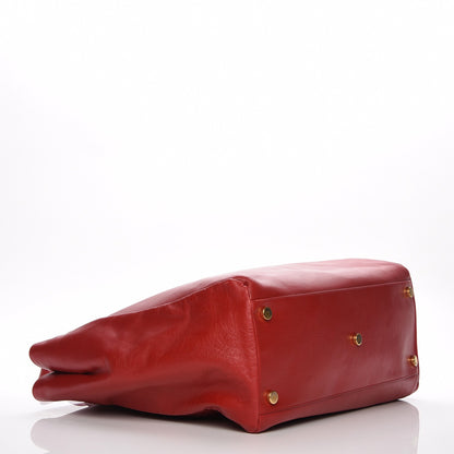 Saint Laurent Calfskin Suede Reversible East West Shopper Tote Rouge Orient 5 of 10