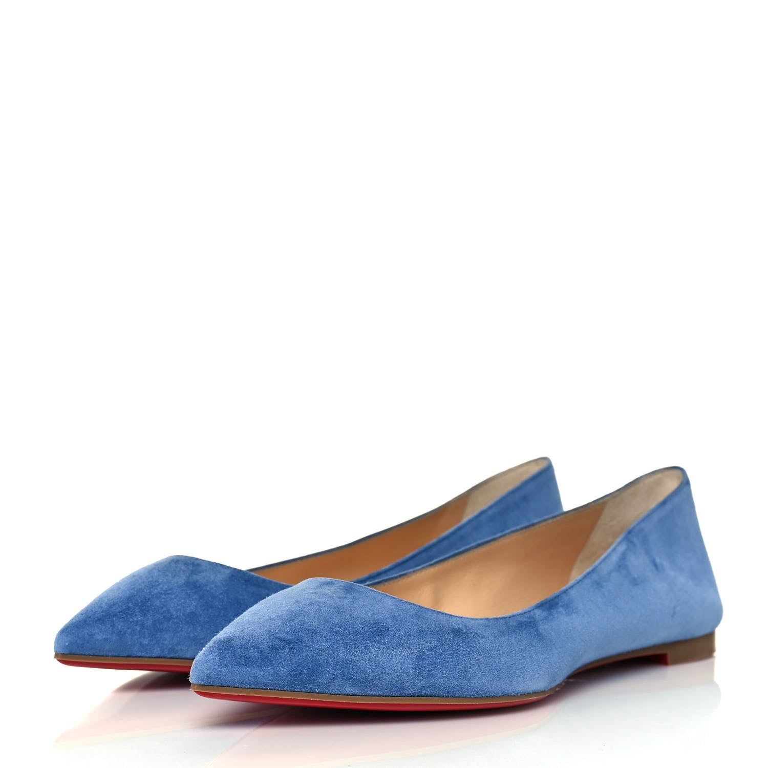 Christian Louboutin Veau Velours Ballalla Pointy Toe Flats 37.5 Jeans 3 of 8