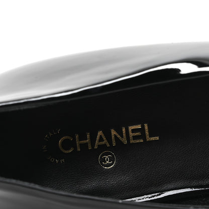 Chanel Patent Camellia Ballerina Flats  40 Black 8 of 9