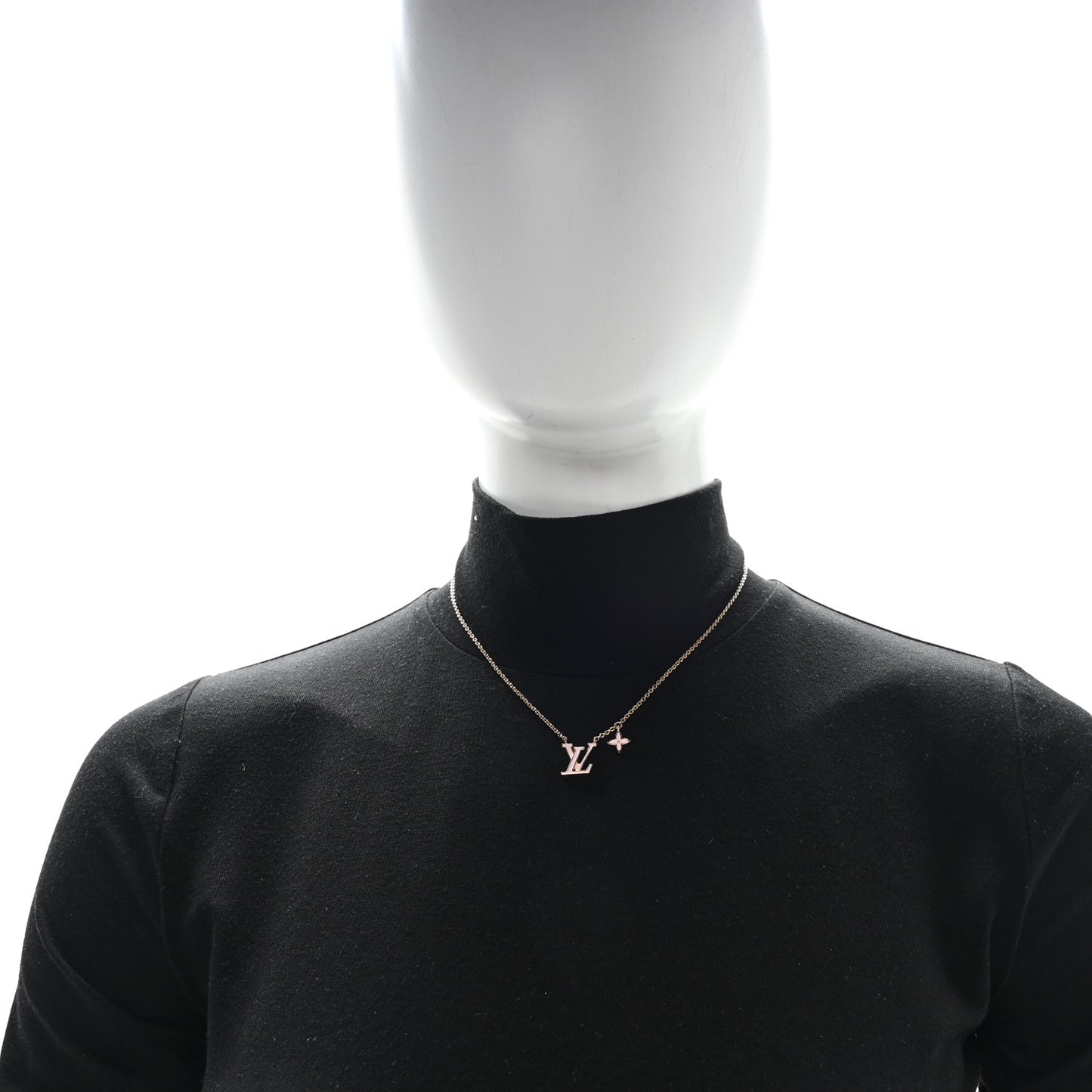 Enamel LV Iconic Necklace Gold Pink