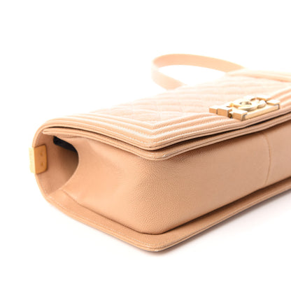 Chanel Caviar Quilted Medium Boy Flap Beige 8 of 9