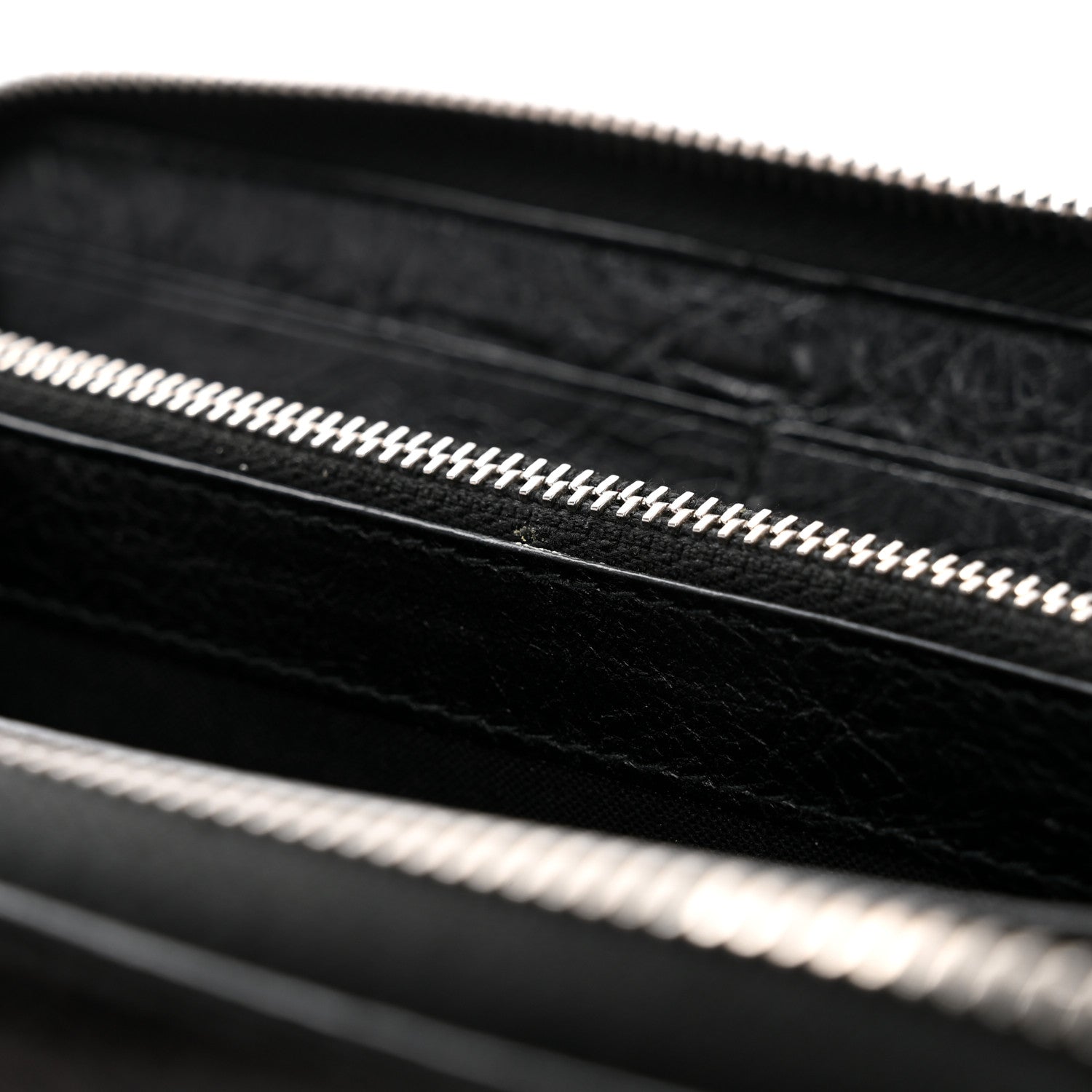Balenciaga Agneau Classic Silver Hardware Continental Zip Around Wallet Black 9 of 11