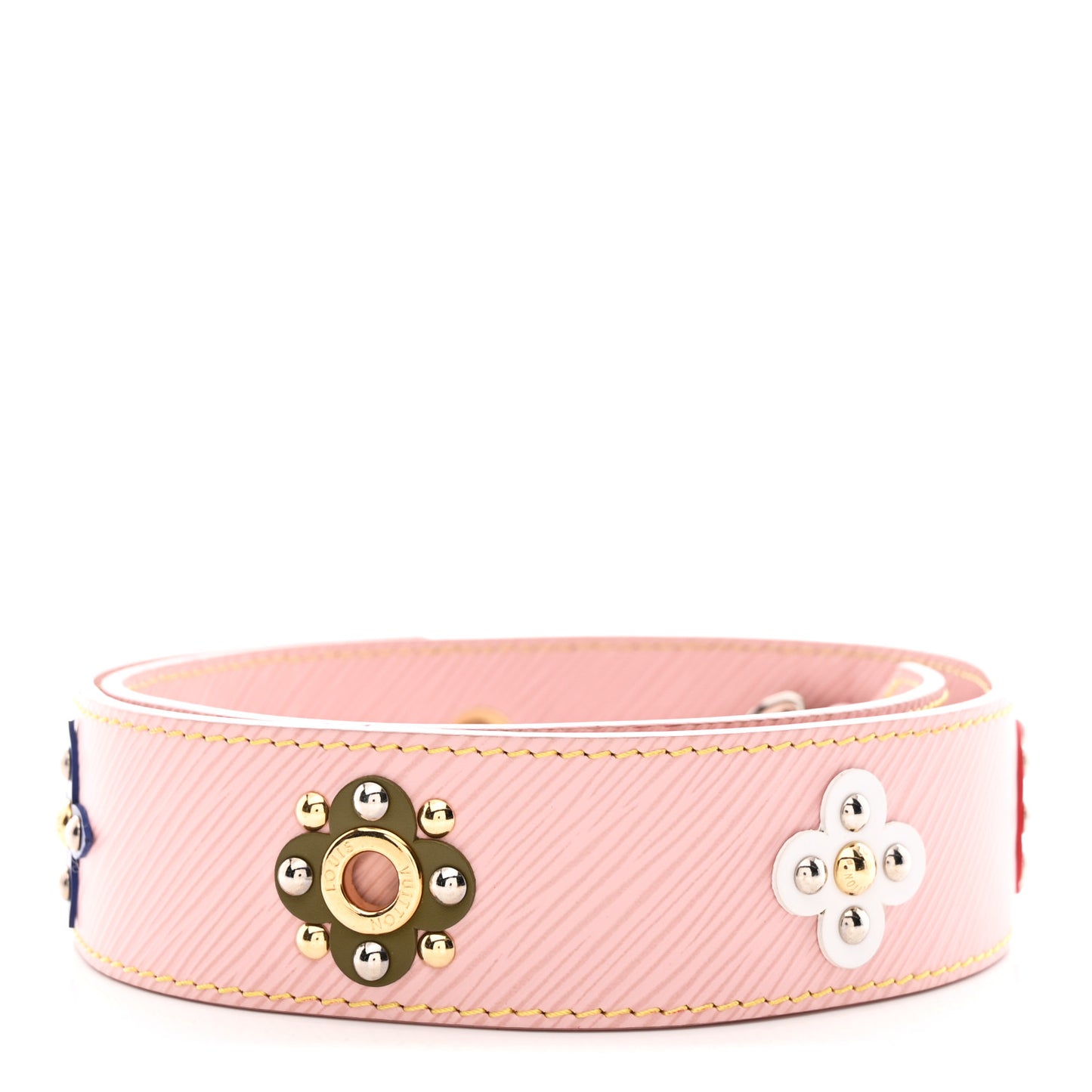 Epi Mechanical Flowers Bandouliere Shoulder Strap Rose Ballerine