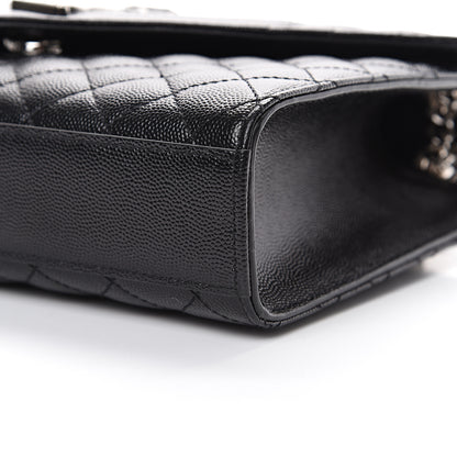 Saint Laurent Grain De Poudre Textured Mixed Matelasse Triquilt Medium Monogram Satchel Black 9 of 9