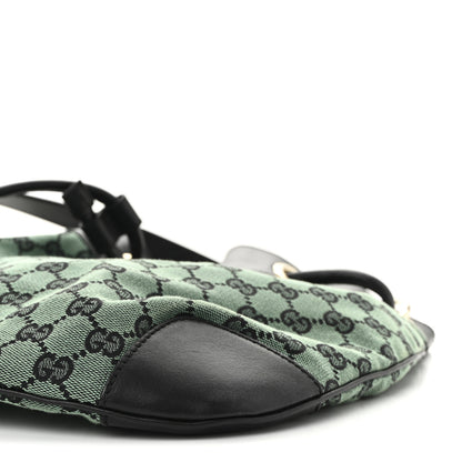 Gucci Monogram Drawstring Shoulder Bag Green 10 of 10