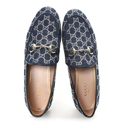 Gucci New Denim Crystal GG Monogram Womens 1953 Horsebit Jordaan Loafer 36 Blue 2 of 10
