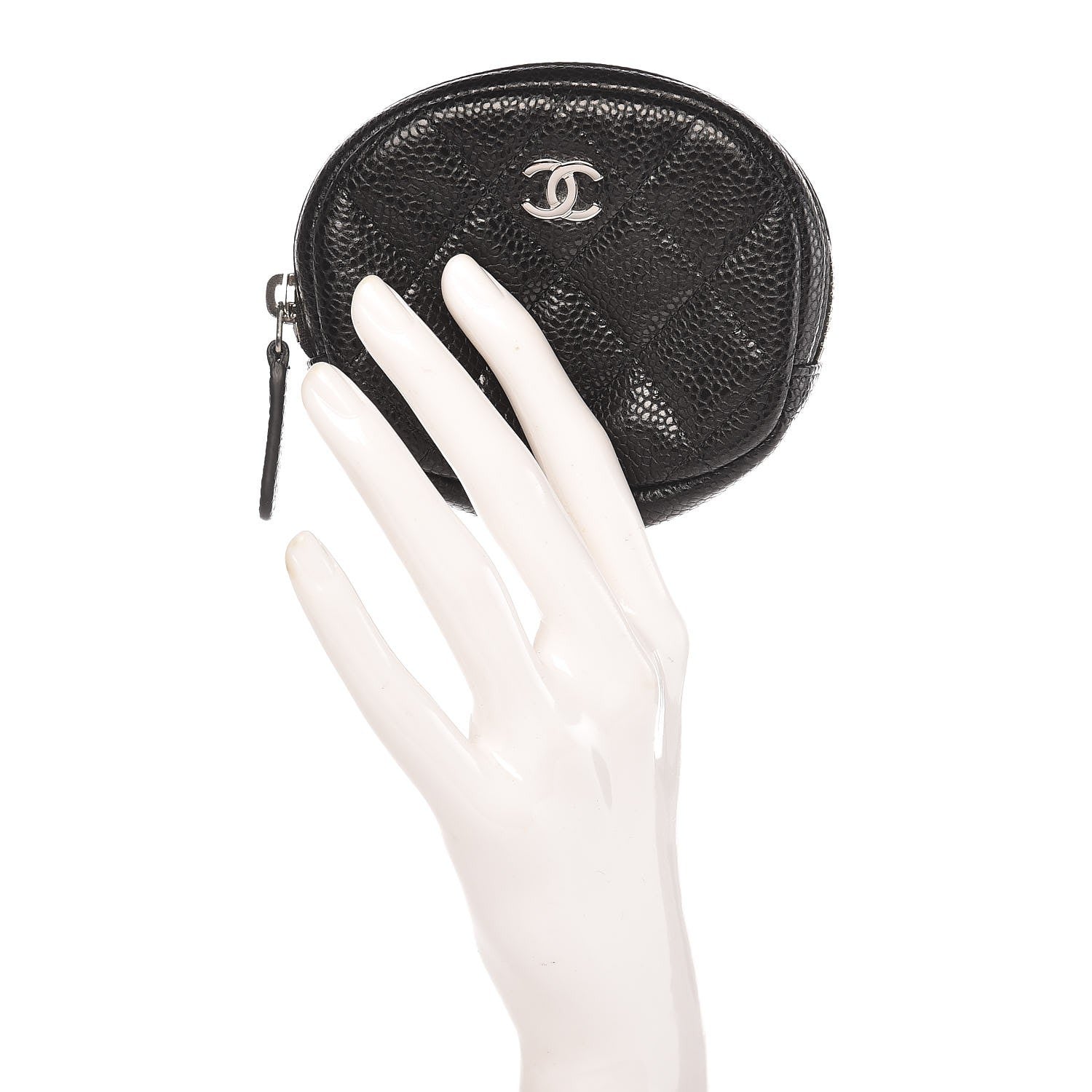 Chanel Caviar Quilted Zip Around Classic Coin Purse Black 2 of 8
