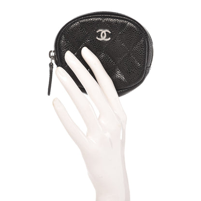 Chanel Caviar Quilted Zip Around Classic Coin Purse Black 2 of 8