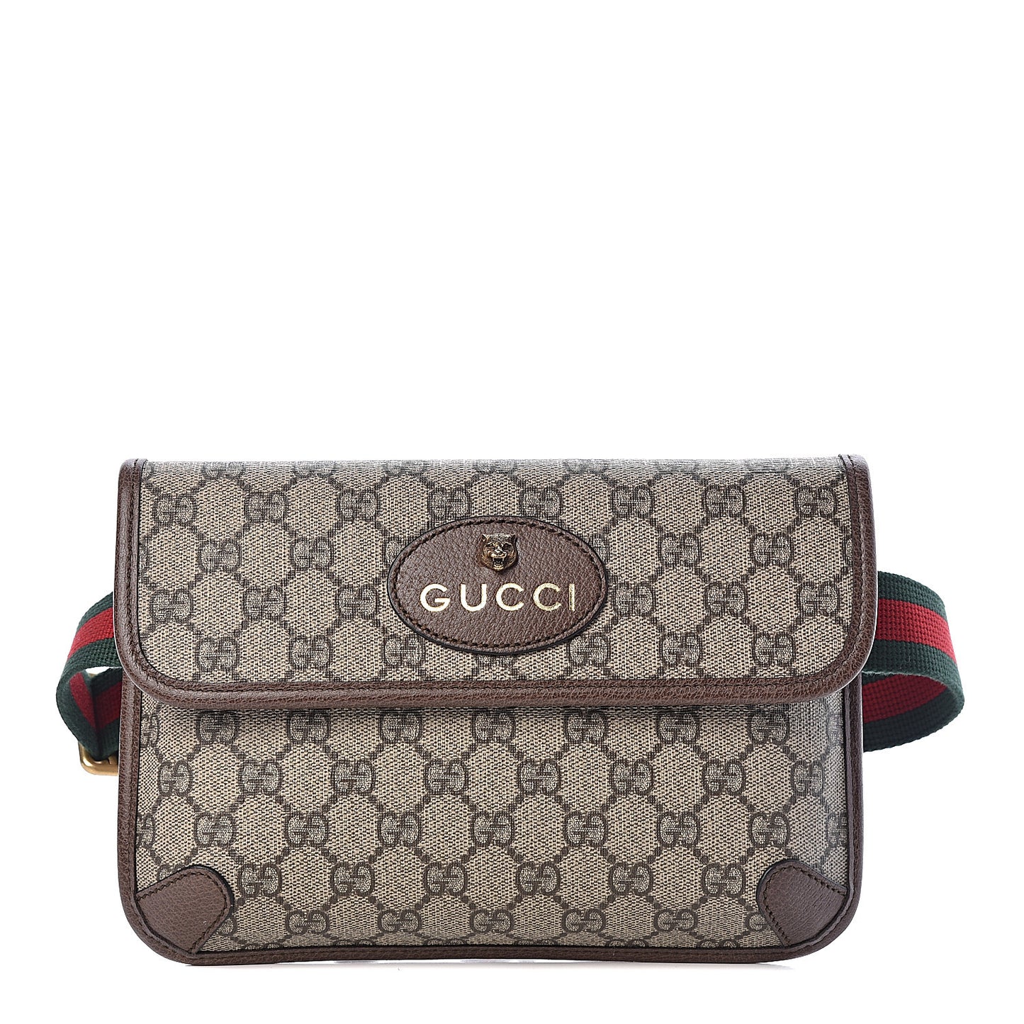 GG Supreme Monogram Neo Vintage Web Belt Bag Brown