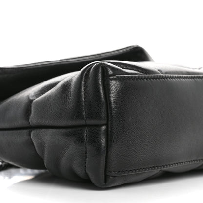 Saint Laurent Lambskin Quilted Toy Loulou Puffer Monogram Monochrome Chain Satchel Black 9 of 10