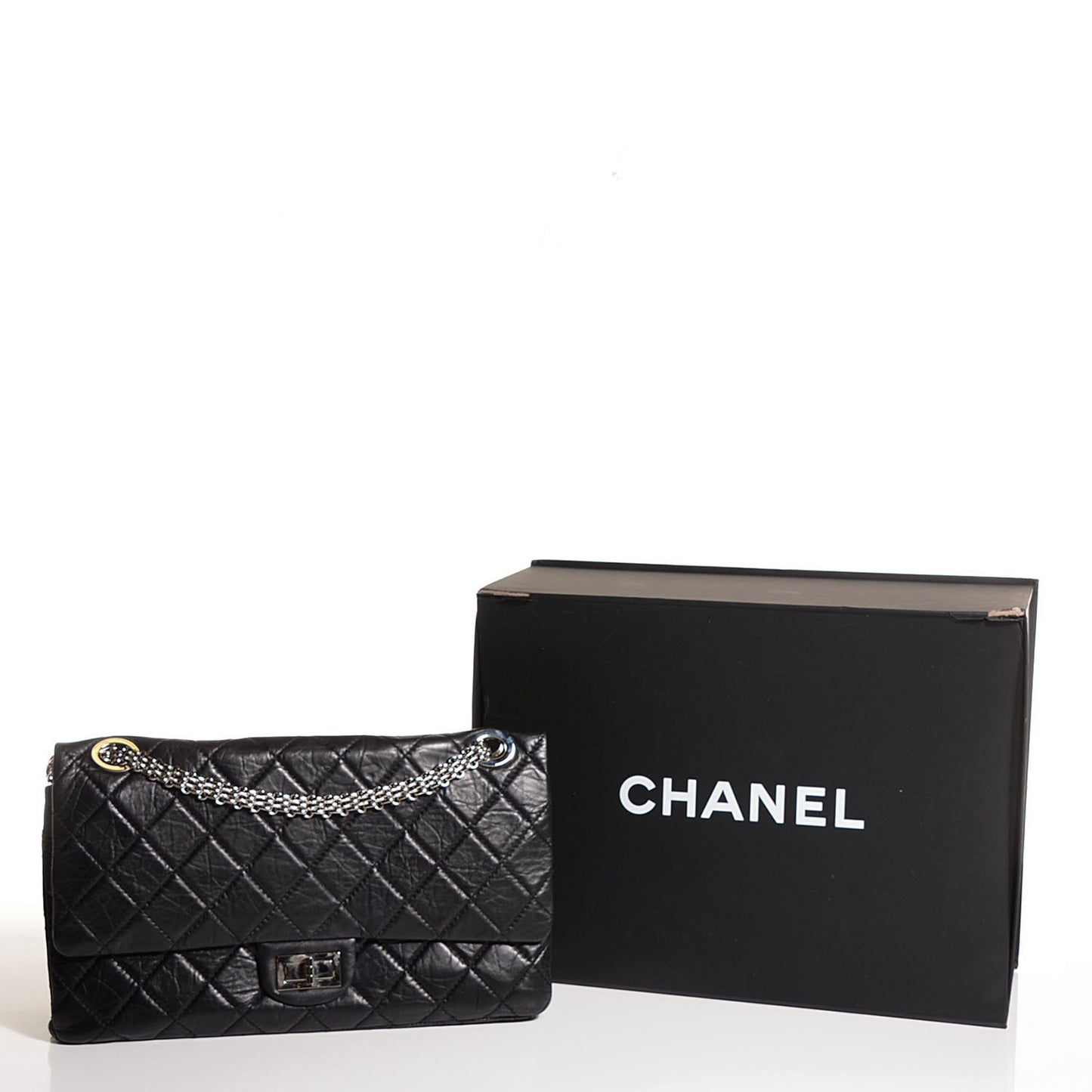 Aged Calfskin Mobile Art 2.55 Reissue Flap 228 Black