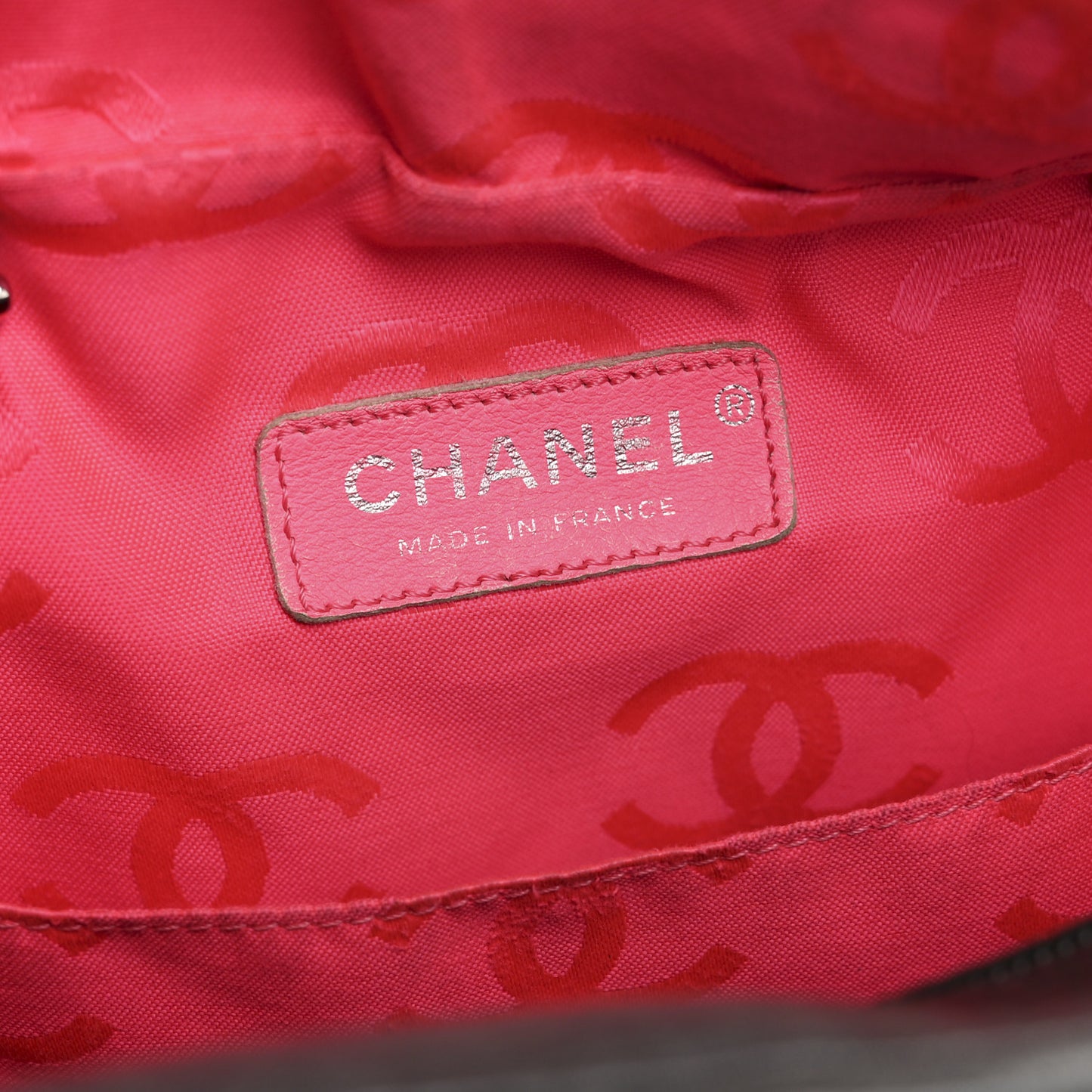 Calfskin Quilted Large Cambon Multipocket Reporter Black