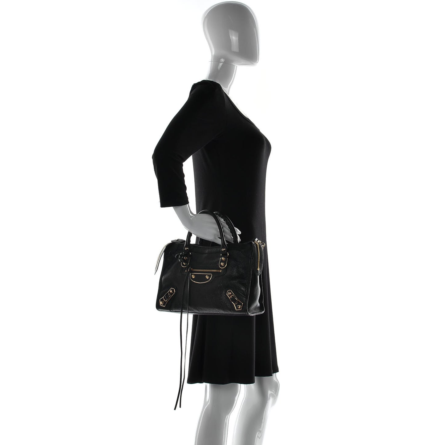 Chevre Gold Metallic Edge Hardware S City Black