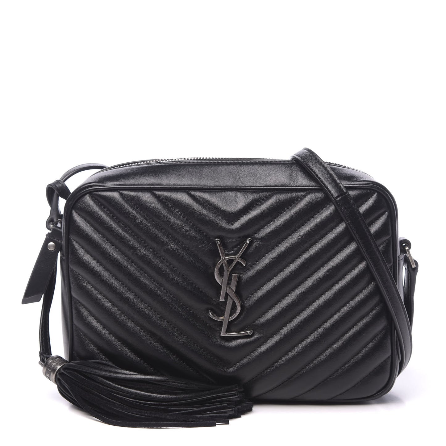 Calfskin Matelasse Monogram Lou Camera Bag Black