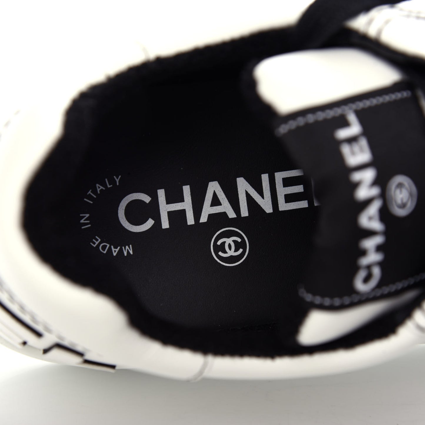 Calfskin Womens Logo Sneakers 36.5 White Black